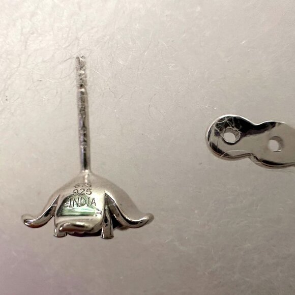 Amethyst Flower Stud Earrings with Beautiul (Removable) Rainbow Topaz Dangles - Picture 15 of 16